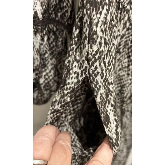 Bl^nk London Anthropologie  Animal Print Wide Leg Jumpsuit Off Shoulder Large - Picture 8 of 11